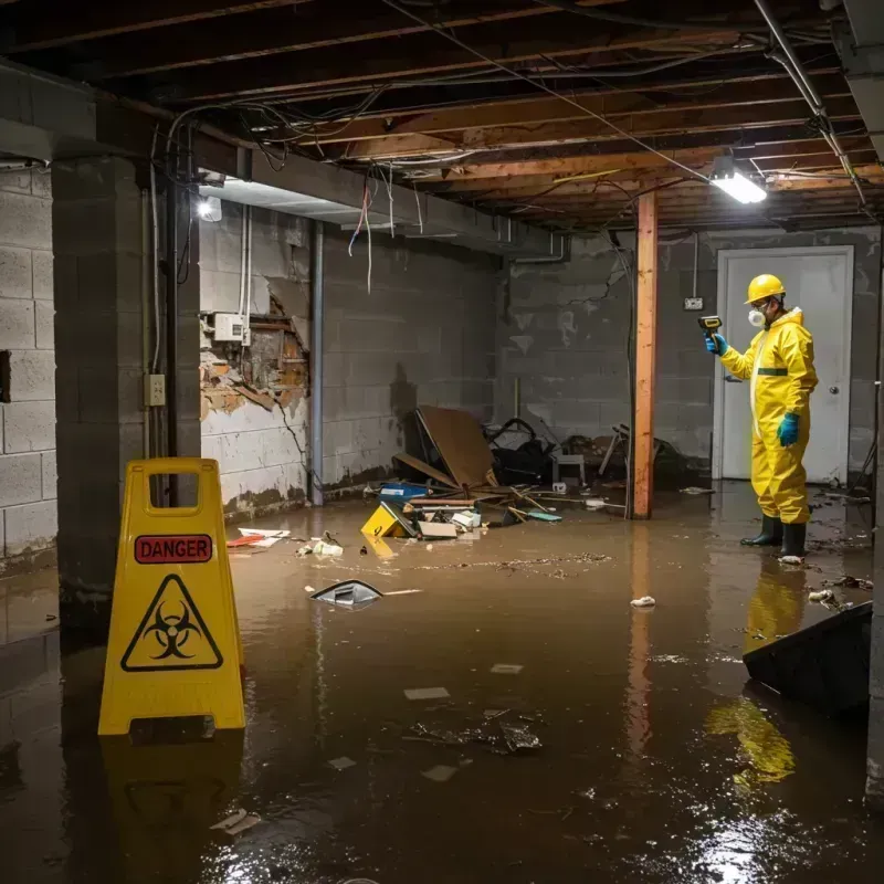 Flooded Basement Electrical Hazard in Milan, IL Property